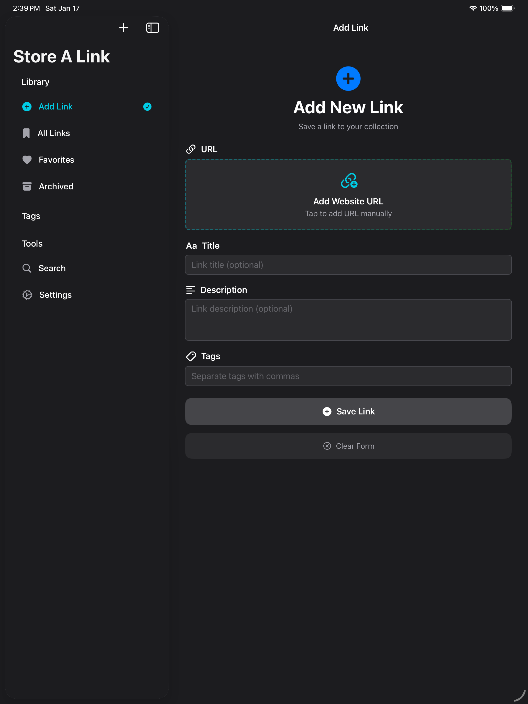 iPad search with advanced filtering