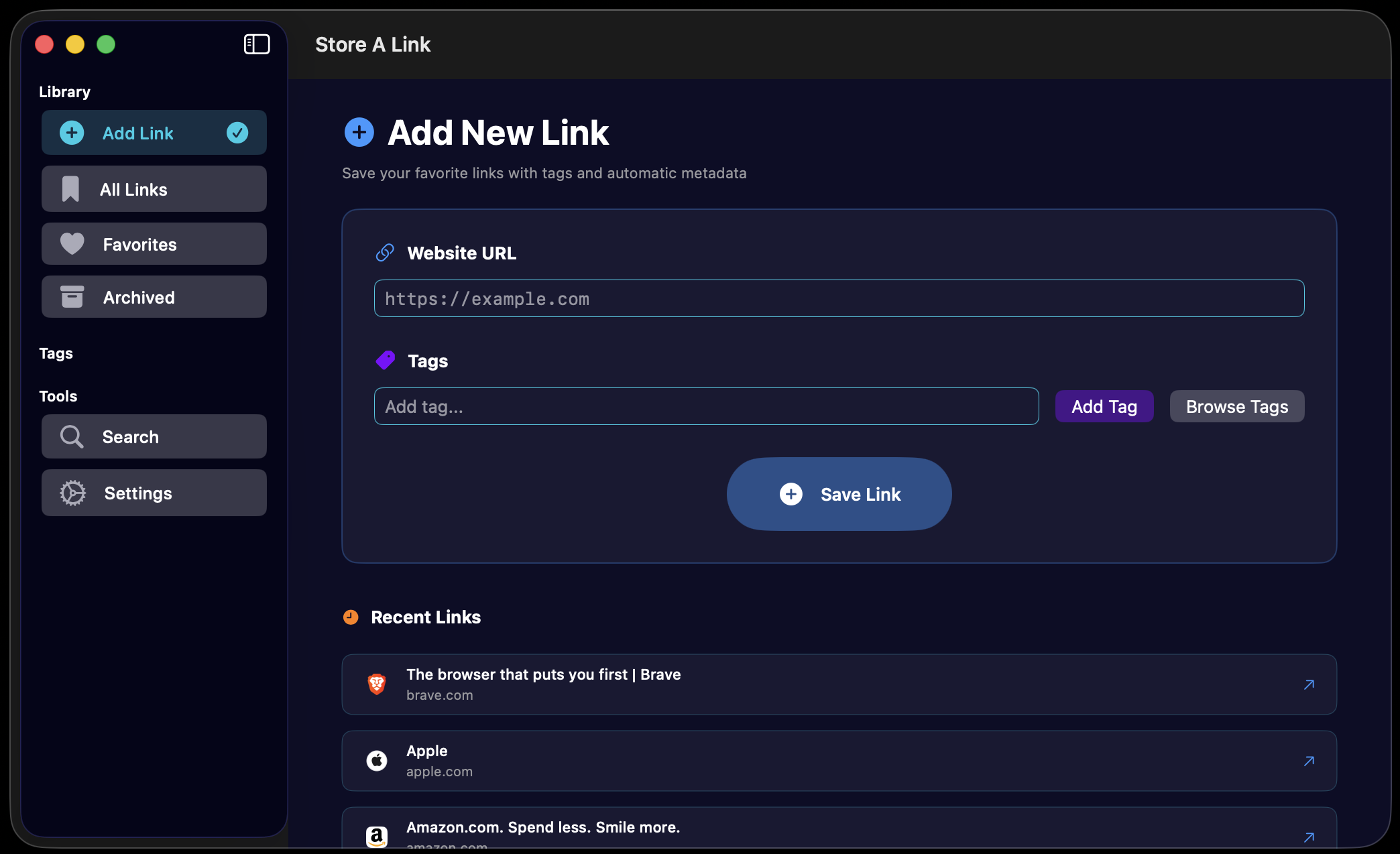 Mac app with native macOS interface